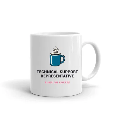 Technical Support Representative Runs on Coffee mug preview