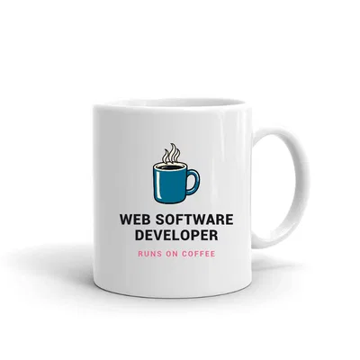 Web Software Developer Runs on Coffee mug preview