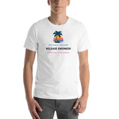 Retired Release Engineer Palm Sunset tee preview