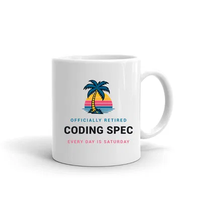 Retired Coding Spec Palm Sunset mug preview