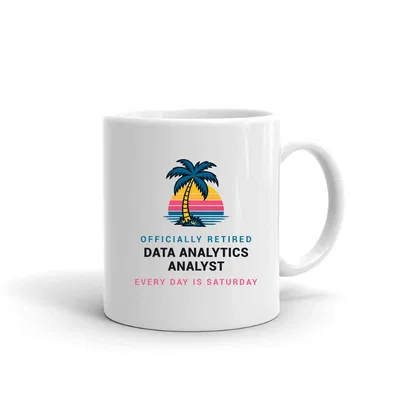 Retired Data Analytics Analyst Palm Sunset mug preview