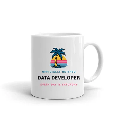 Retired Data Developer Palm Sunset mug preview