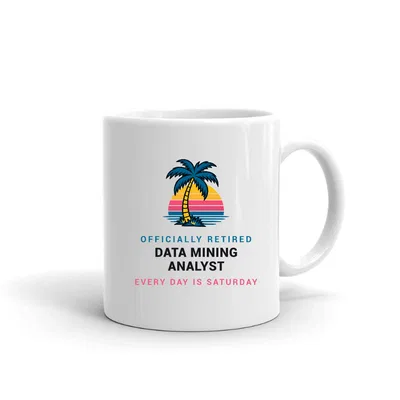 Retired Data Mining Analyst Palm Sunset mug preview