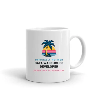 Retired Data Warehouse Developer Palm Sunset mug preview