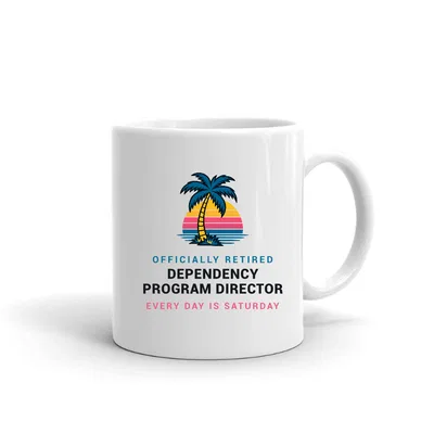 Retired Dependency Program Director Palm Sunset mug preview