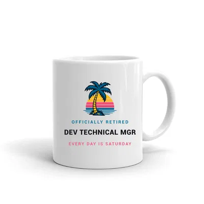 Retired Dev Technical Mgr Palm Sunset mug preview