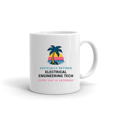 Retired Electrical Engineering Tech Palm Sunset mug preview
