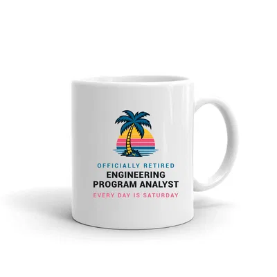 Retired Engineering Program Analyst Palm Sunset mug preview