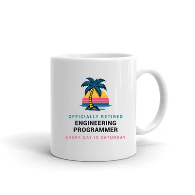 Retired Engineering Programmer Palm Sunset mug preview