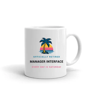 Retired Manager Interface Palm Sunset mug preview