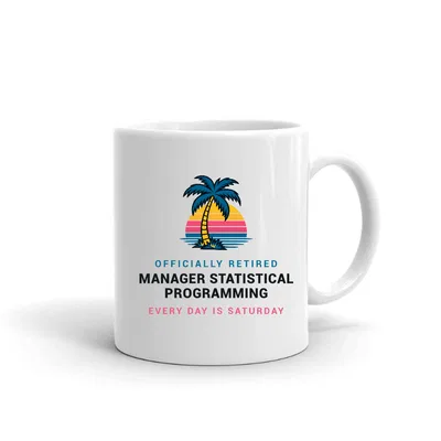 Retired Manager Statistical Programming Palm Sunset mug preview