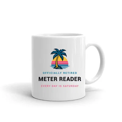 Retired Meter Reader Palm Sunset mug preview