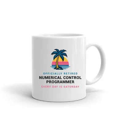 Retired Numerical Control Programmer Palm Sunset mug preview