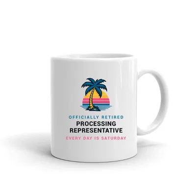 Retired Processing Representative Palm Sunset mug preview