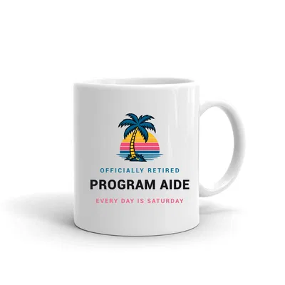 Retired Program Aide Palm Sunset mug preview