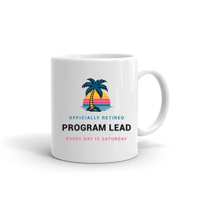 Retired Program Lead Palm Sunset mug preview