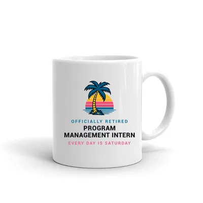 Retired Program Management Intern Palm Sunset mug preview
