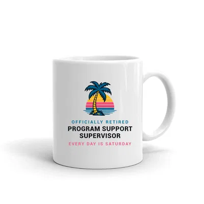 Retired Program Support Supervisor Palm Sunset mug preview