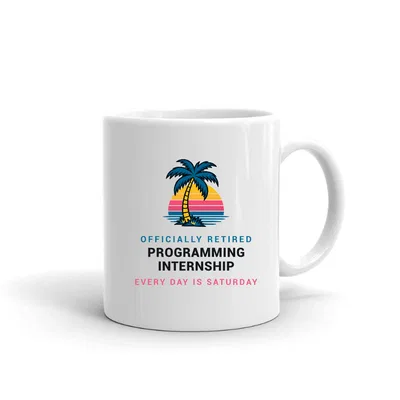 Retired Programming Internship Palm Sunset mug preview