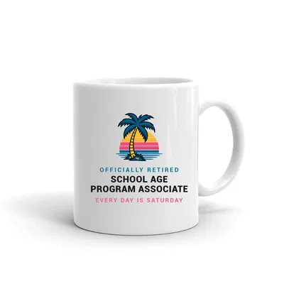 Retired School Age Program Associate Palm Sunset mug preview