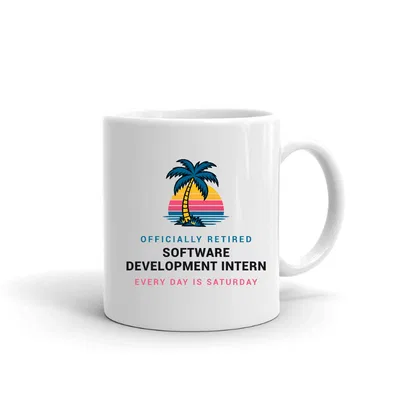 Retired Software Development Intern Palm Sunset mug preview