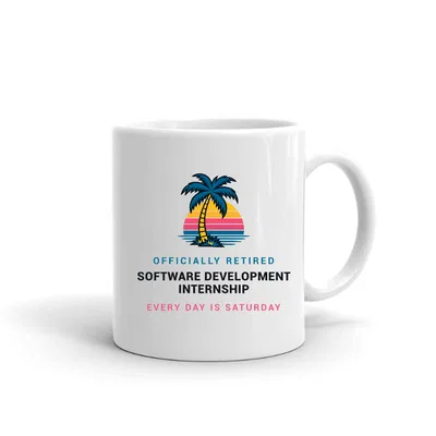 Retired Software Development Internship Palm Sunset mug preview