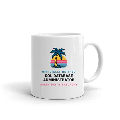 Retired Sql Database Administrator Palm Sunset mug preview