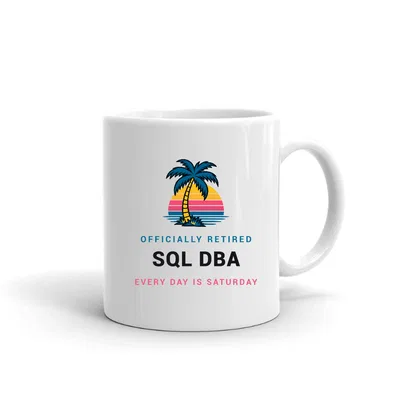 Retired Sql Dba Palm Sunset mug preview