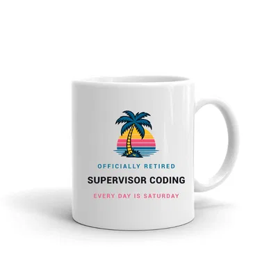 Retired Supervisor Coding Palm Sunset mug preview