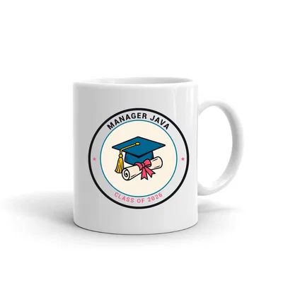 Manager Java Graduate Badge mug preview