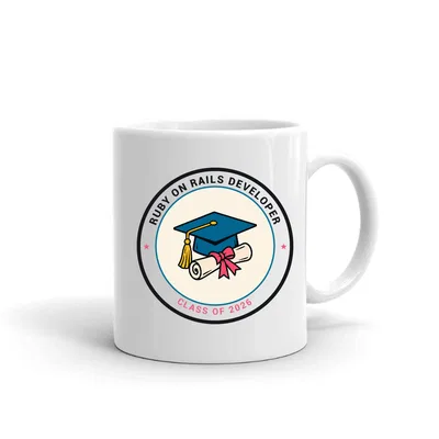 Ruby On Rails Developer Graduate Badge mug preview