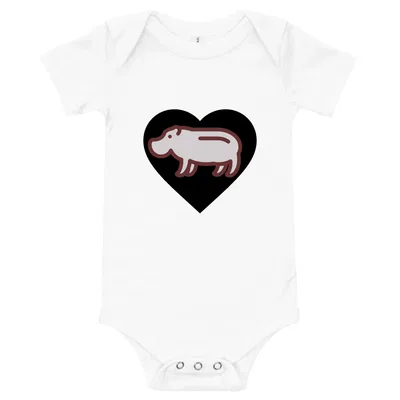 Hippo Heart onesie preview