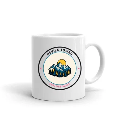 Devils Tower Mountain Badge mug preview