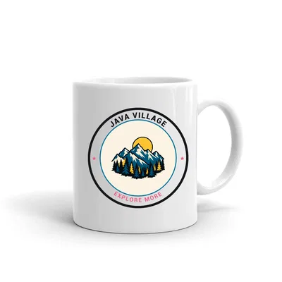 Java Village Mountain Badge mug preview