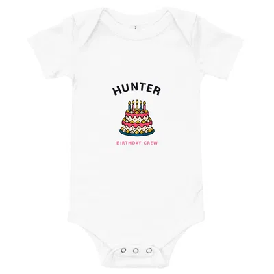 Hunter Birthday Crew onesie preview