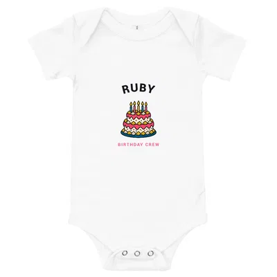 Ruby Birthday Crew onesie preview