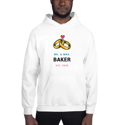 Mr. & Mrs. Baker Rings hoodie preview