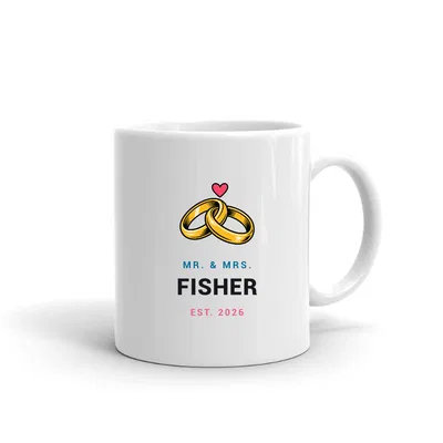 Mr. & Mrs. Fisher Rings mug preview