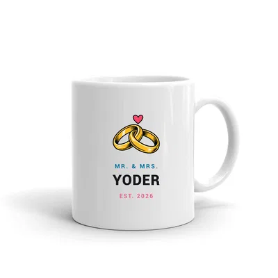 Mr. & Mrs. Yoder Rings mug preview