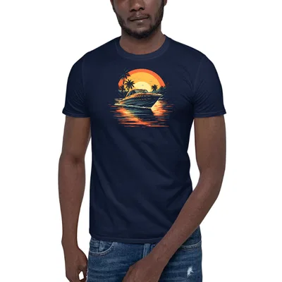 Bowrider Boat in the Sunset dark tee preview